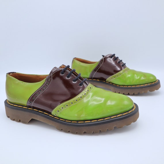 Vintage Dr. Martens Doc Green Patent Leather Oxfor