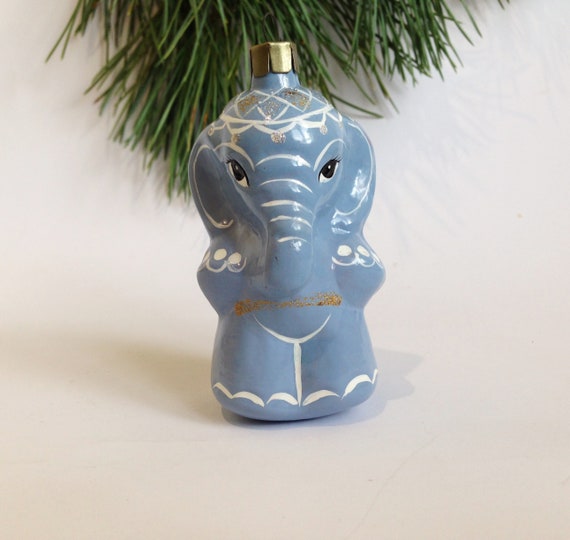 Christmas Glass Ornament Elephant Vintage Russian Ussr Etsy