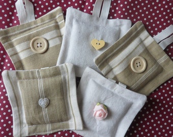 5 sachets de lavande toile à matelas, cadeau fête des mères