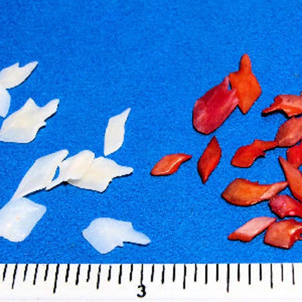 Micro vintage fish gar scales -natural or dyed-25 (1/8-3/8") sailors valentines, shell flowers, borders, shell designs, jewelry,mosaics, art
