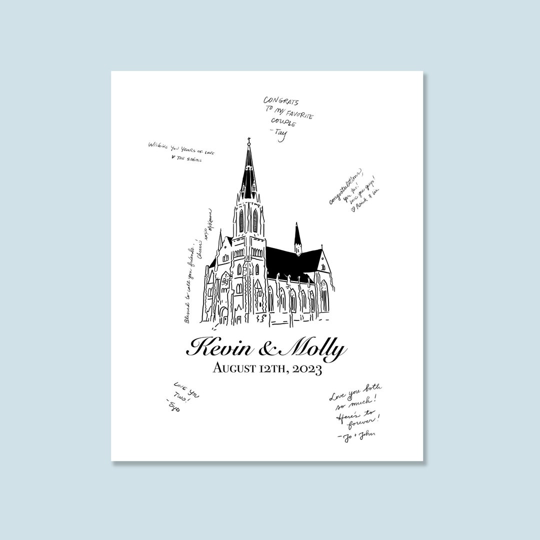 Custom Wedding Venue Illustration for for Print / Poster or Framed ...