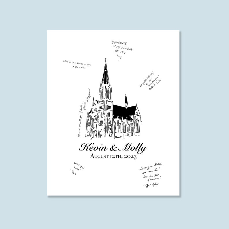 Custom Wedding Venue Illustration for for Print / Poster or Framed ...