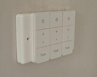 2 Gang Double Light Switch Cover for 3x Philips Hue Dimmer Version V2 - UK - Adapter - Cover