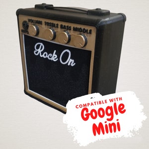Gepersonaliseerde gitaarversterkerstandaard voor Google Home Mini - Nest - je eigen tekst op de voorkant!