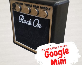 Personalised Guitar Amp Stand for Google Home Mini - Nest - Your Own Text On The Front!