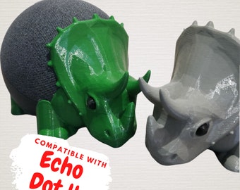 Triceratops Dinosaur Holder for Amazon Echo Dot 4th &5th Gen - Alexa - Stand Mount