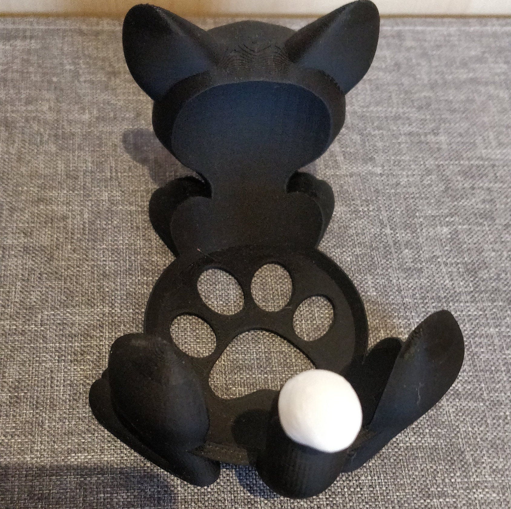 Supporto Stampato In 3D A Forma Di Gatto Per Echo Dot 5ª Generazione – PLA+ Nero, Organizer Da Scrivania
