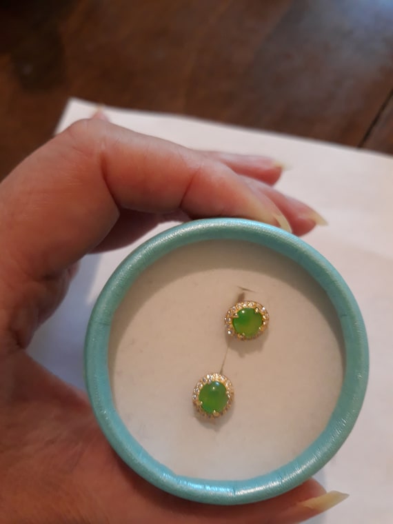 Sold out Jade stud earrings jade stud.icy jade ea… - image 8