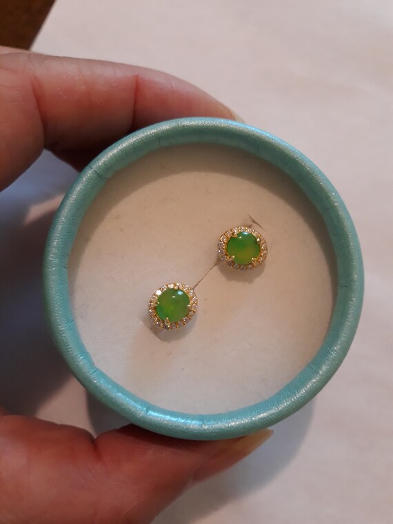 Sold out Jade stud earrings jade stud.icy jade ea… - image 6