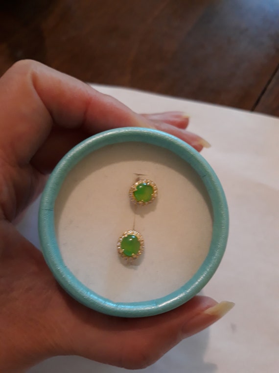 Sold out Jade stud earrings jade stud.icy jade ea… - image 5