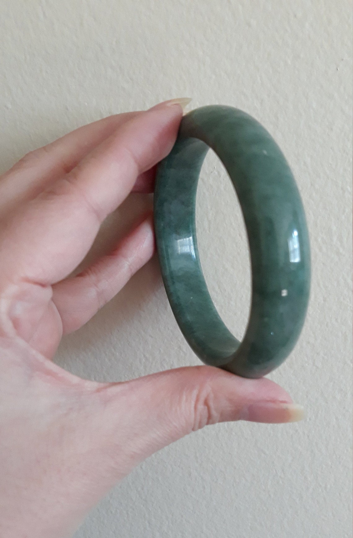 Green Jade Bangle Real Jade Untreated Undyed Jade Bangle Solid Jade