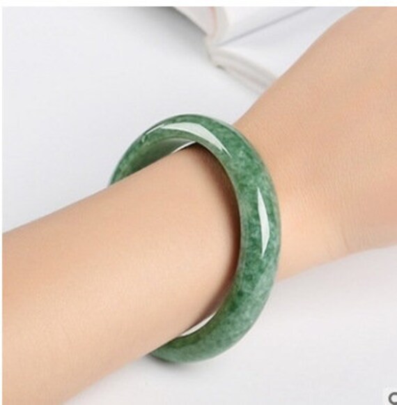 Green Jade Bangle Real Jade Untreated Undyed Jade Bangle Solid Etsy