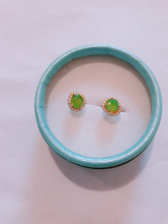 Sold out Jade stud earrings jade stud.icy jade ea… - image 4