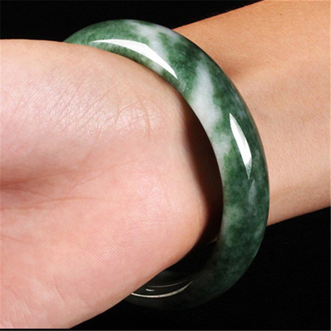 Green Jade Bangle Real Jade Untreated Undyed Jade Bangle Solid Jade