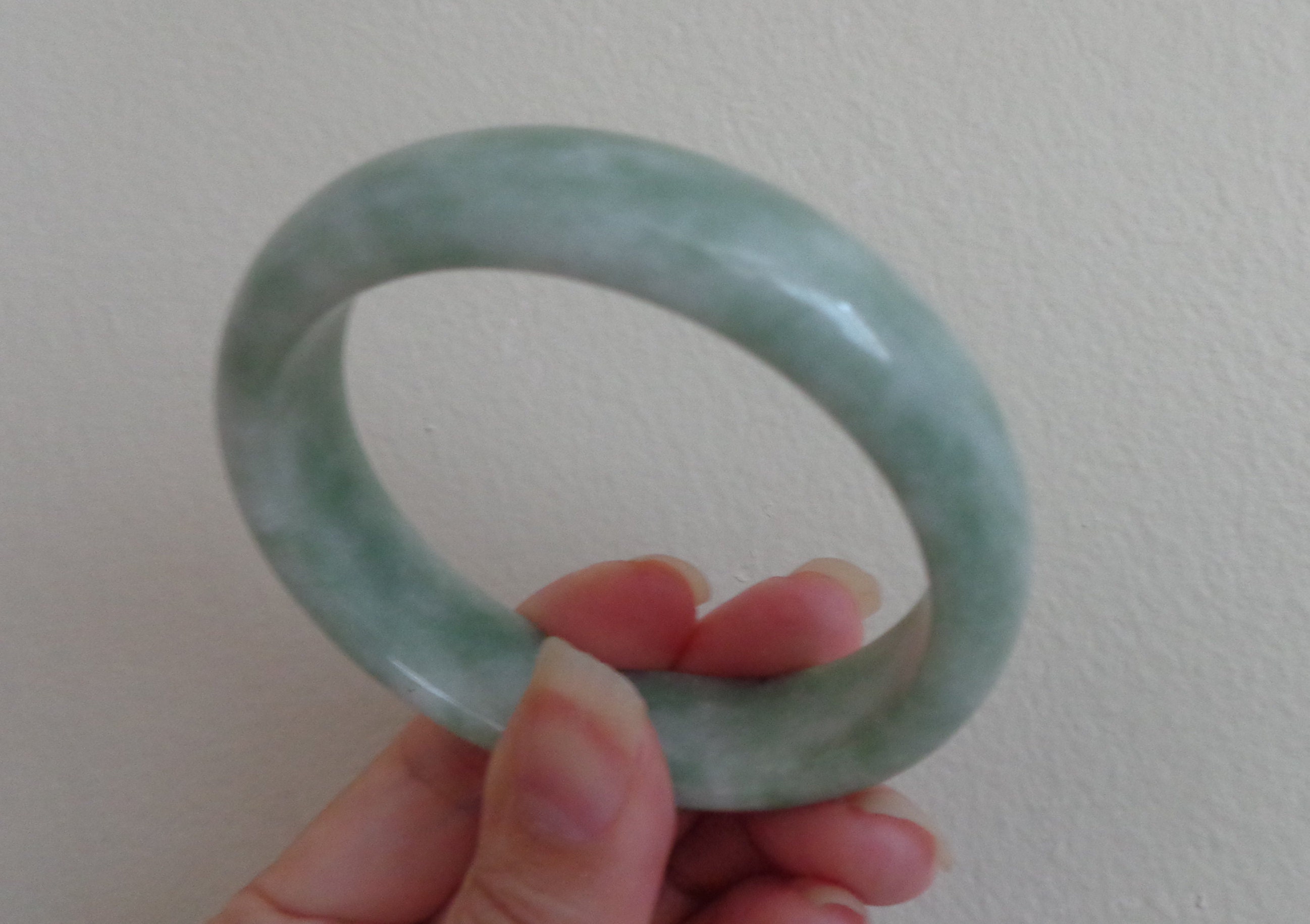 Vantage Light Green Jade Bangle Real Jade Untreated Undyed Etsy