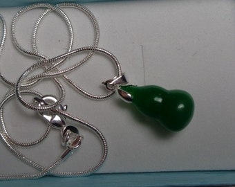 Collier, collier de Jade vert, bijoux de pierres précieuses, collier jade vert, collier de jade vert en argent sterling, de Jade