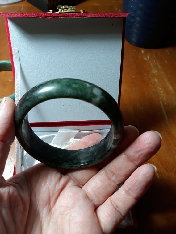 green jade bangle real jade untreated undyed jade… - image 3