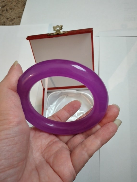 Lavender jade bangle,Natural  Lavender  Jadeite J… - image 1