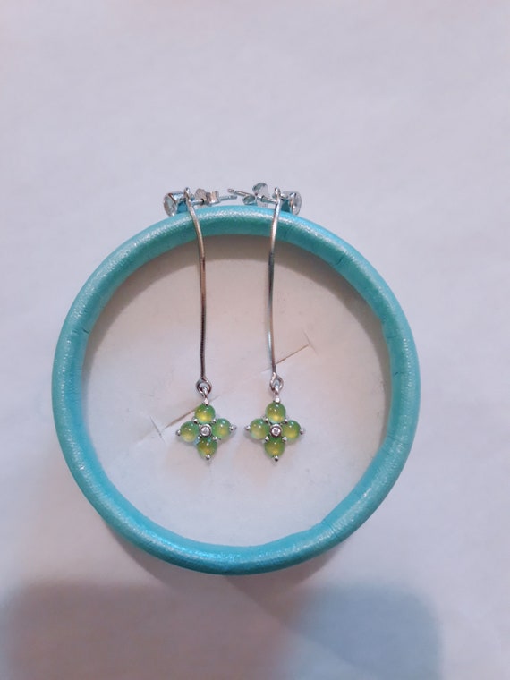 Jade stud earrings, Burma jade stud. Icy jade earr