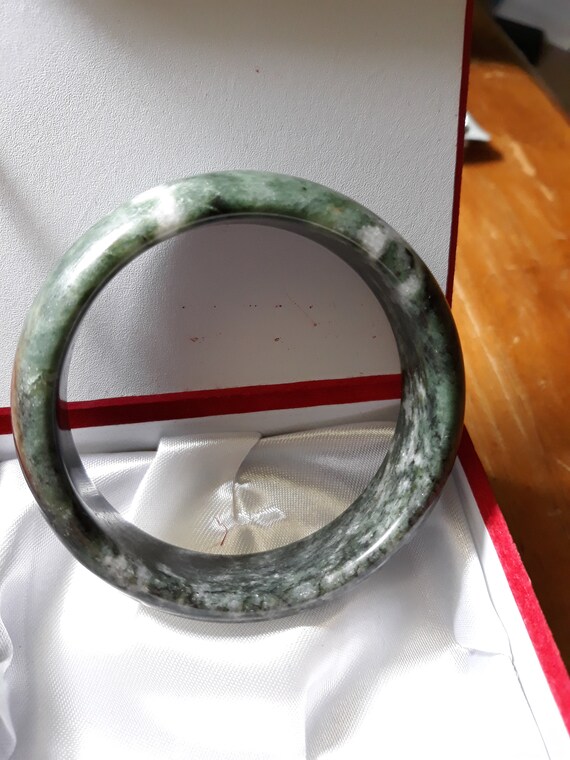 green jade bangle real jade untreated undyed jade… - image 4