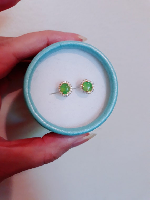 Sold out Jade stud earrings jade stud.icy jade ea… - image 2