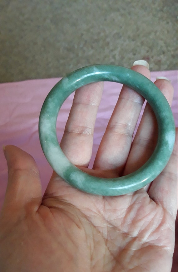 vantage light green jade bangle real jade untreate