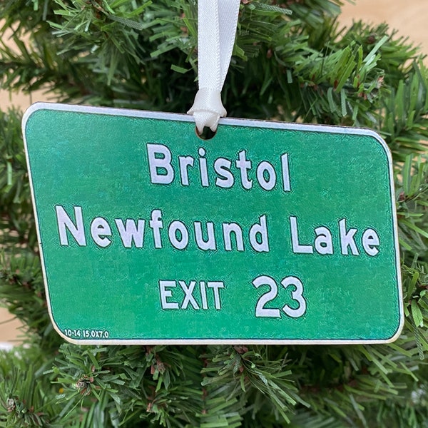 Newfound Lake Exit 23 Sign Jawnament Ornament