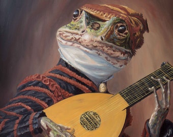 Buffoon with a Lute (After Frans Hals). Limited Edition Signed Print by Stephen Wheeler