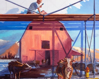 Mooral: Humorous painting of a painting coming to life