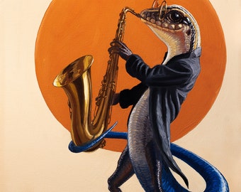 Blues Skink: Saxofón tocando Skink