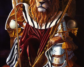 Napolion: Humorous Lion Painting inspired by Napoleon Bonaparte