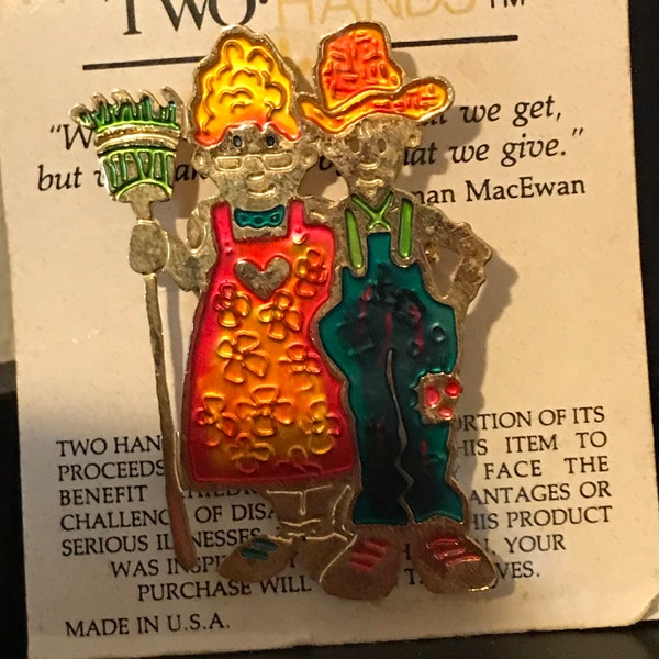 Two Hands jewelry pin for a cause farmer and wife