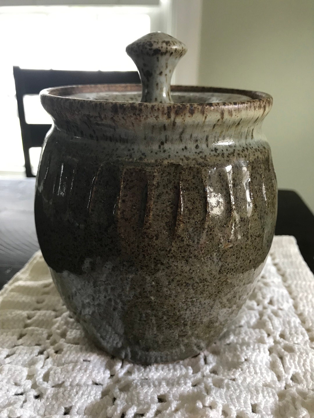 Saltglazed Pottery Jar With Lid Vintage Etsy