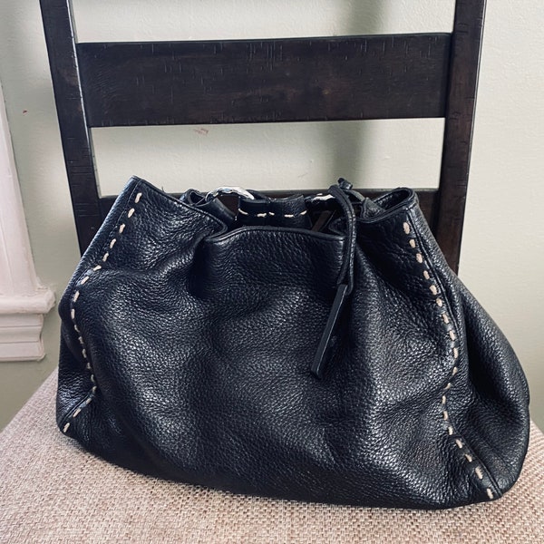 Sigred Olsen black leather handbag; vintage