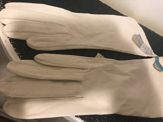 Vintage formal leather gloves original tags Cherr… - image 5