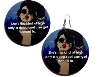 Deep Soul Chick Statement Dangle Wood Earrings