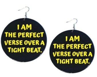 I Am The Perfect Verse Large Statement Dangle Wood Earrings