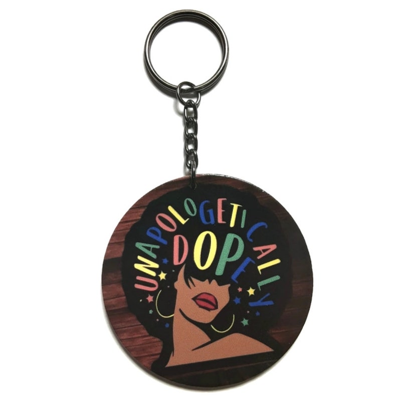 UNAPOLOGETICALLY DOPE in Colors Afro Keychain Purse Handbag - Etsy