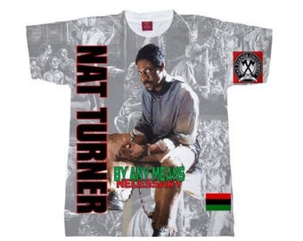 NAT Turner T Shirt Bloody Fist American Flag Power to The People NAT Turner T Shirt Bloody Fist American Flag Power to The People
