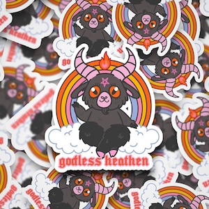 Godless Heathen Cute Baphomet Stickers