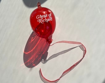 Ghost of Richard Red Balloon Glass Christmas Ornament - RHONY - Real Housewives New York - Dorinda Medley