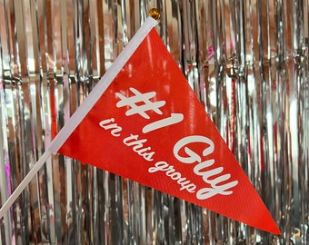 Number One Guy in This Group Red Flag Mini Pennant on Stick - Vanderpump Rules