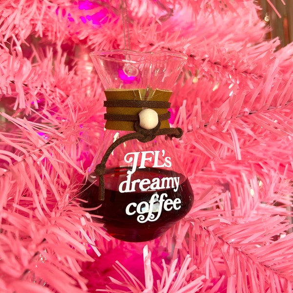 JFL Dreamy Coffee Glass Pour Over Ornament - RHONY - Jenna Lyons