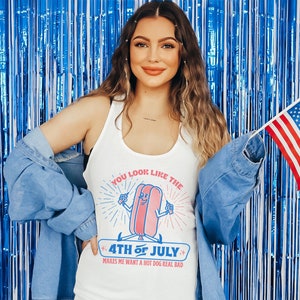 You Look Like The 4th of July Women&#39;s Racerback Tank Top - Jennifer Coolidge