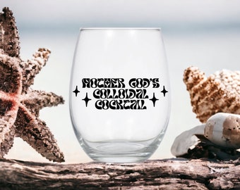 Mother God's Colloidal Cocktail Stemless Wine Glass - Love =has= Won