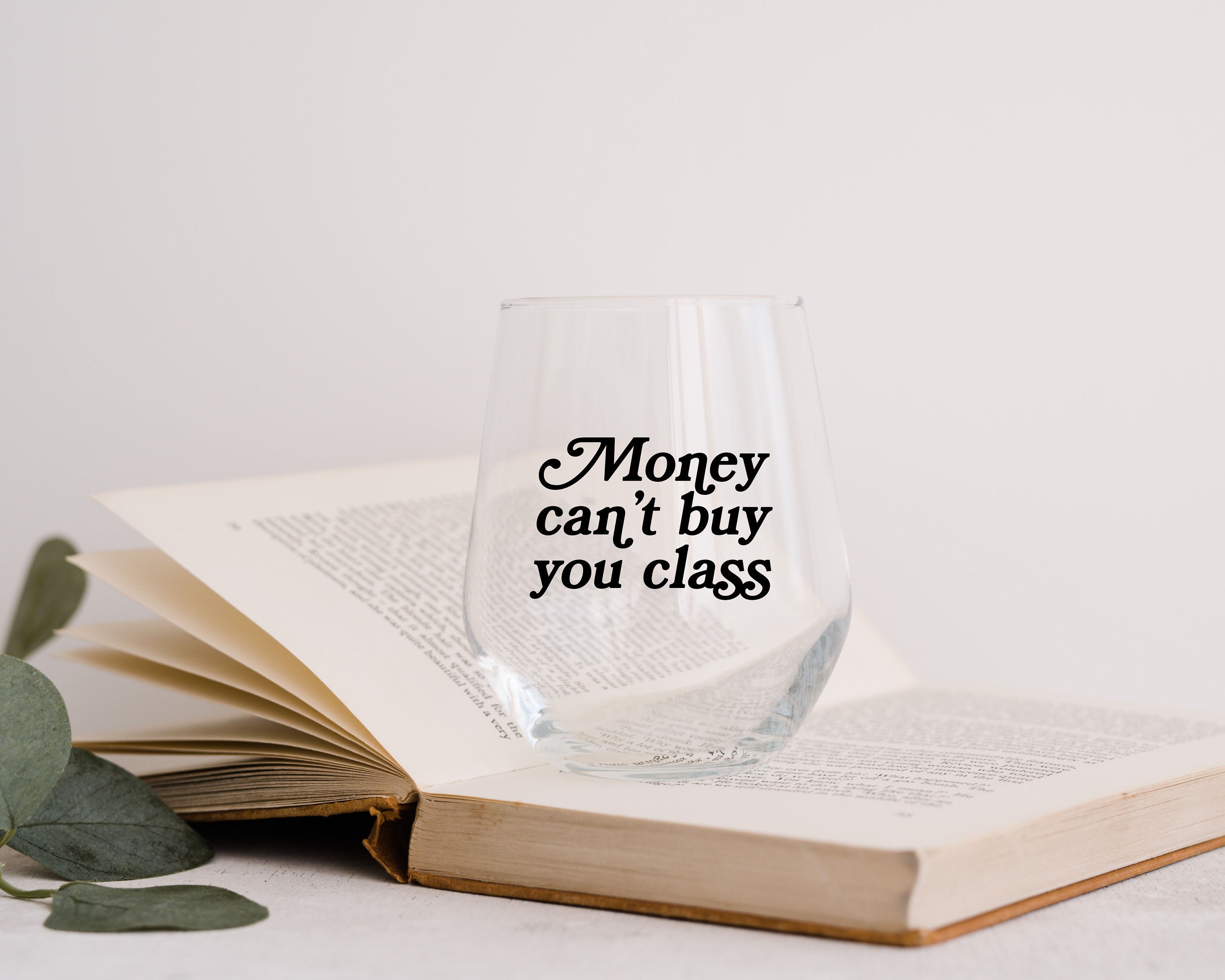 Money Can't Buy You Class Stemless Wine Glass - Luann De Lesseps - Countess Luann - RHONY - Real Housewives of New York gift
