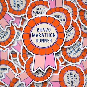 Bravo Marathon Runner Award Ribbon Waterproof Sticker