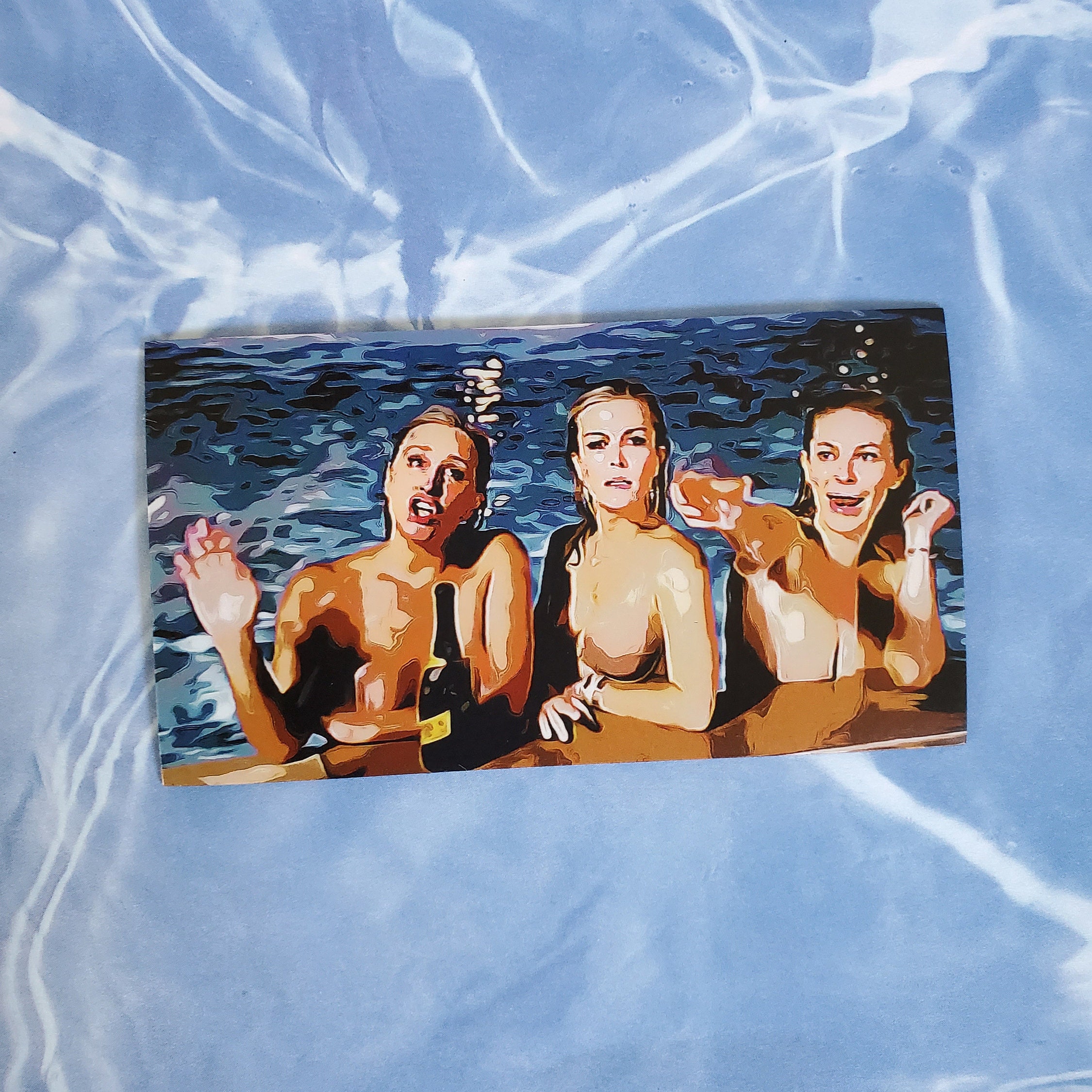 Magnet - Hamptons Naked Pool & Tiki Party Watercolor Magnet - Real