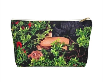 Luann in the Bush Watercolor Accessory Pouch w T-bottom - RHONY - 2 sizes