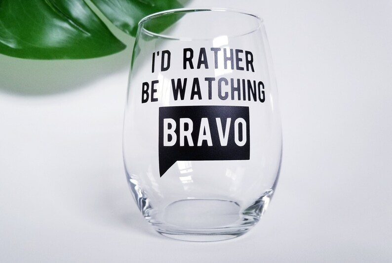 I'd Rather Be Watching Bravo Stemless Wine Glass gift image 2